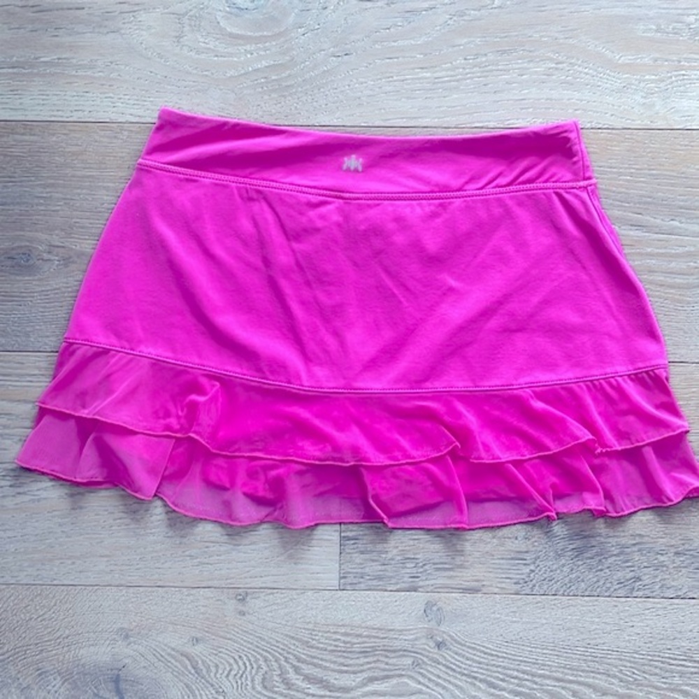 Kyodan Tennis/Athletic Pleated Mesh Ruffled Hot Pink Skirt/ Skort Pink Shorts S